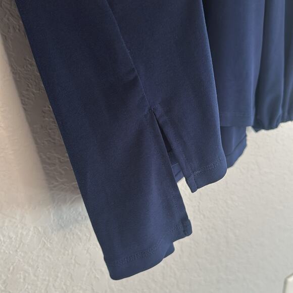 Michael Kors 1X Navy Blue Blouse Silver Chain Tunic Top Office Cocktail Party - Picture 4 of 8